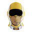 Balaclava licrada 1082 Homero Fondo Amarillo