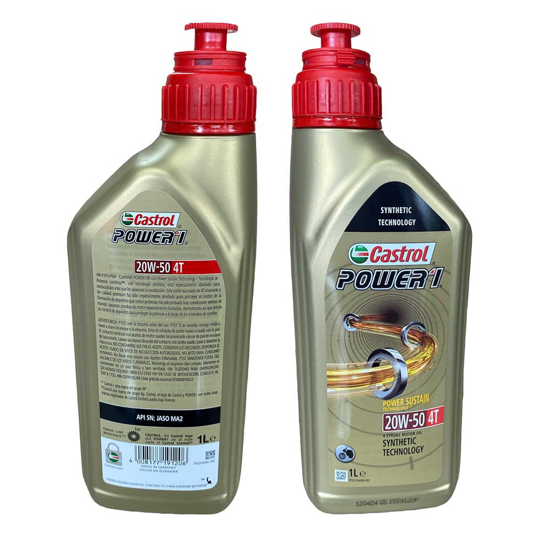 Aceite Castrol Power 1 Sintetico 4T 20W-50 1Lt - 1/4 gal