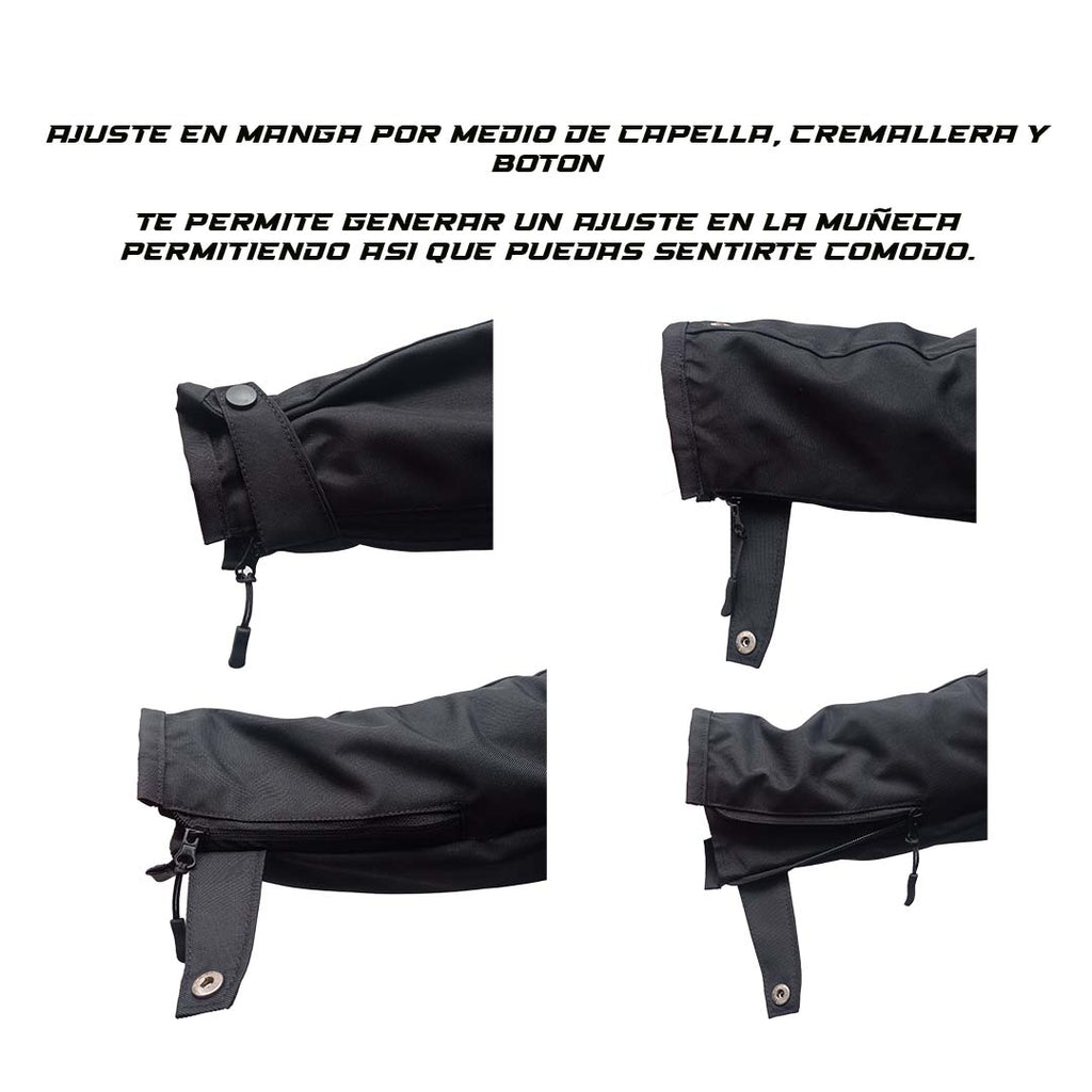 Chaqueta de protección Defender Frio - Protecciones Removibles - Negro