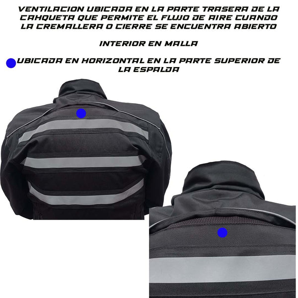 Chaqueta de protección Defender Frio - Protecciones Removibles - Negro