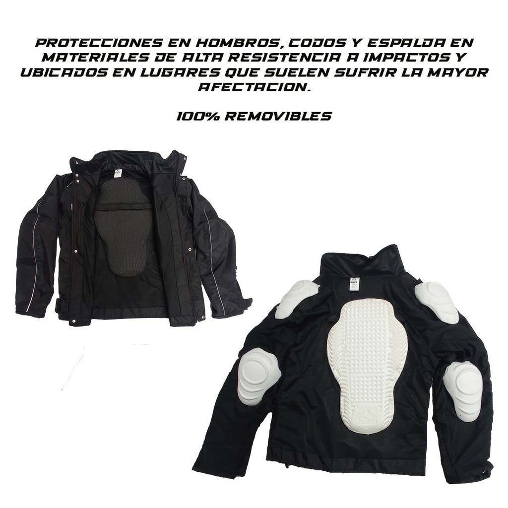 Chaqueta de protección Defender Frio - Protecciones Removibles - Negro