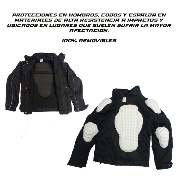 Chaqueta de protección Defender Frio - Protecciones Removibles - Negro