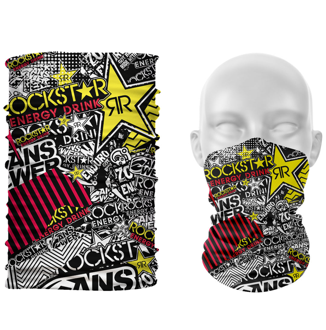 Cuello 1165 Rockstar Calcas Fondo Negro Blanco