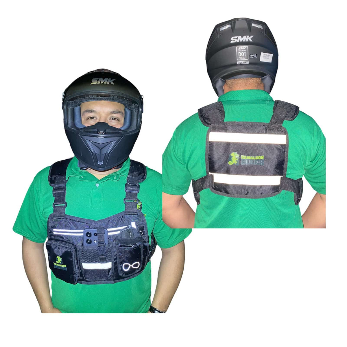 Pechera Stunt Negro - Graba tus recorridos en moto Imagen principal del producto