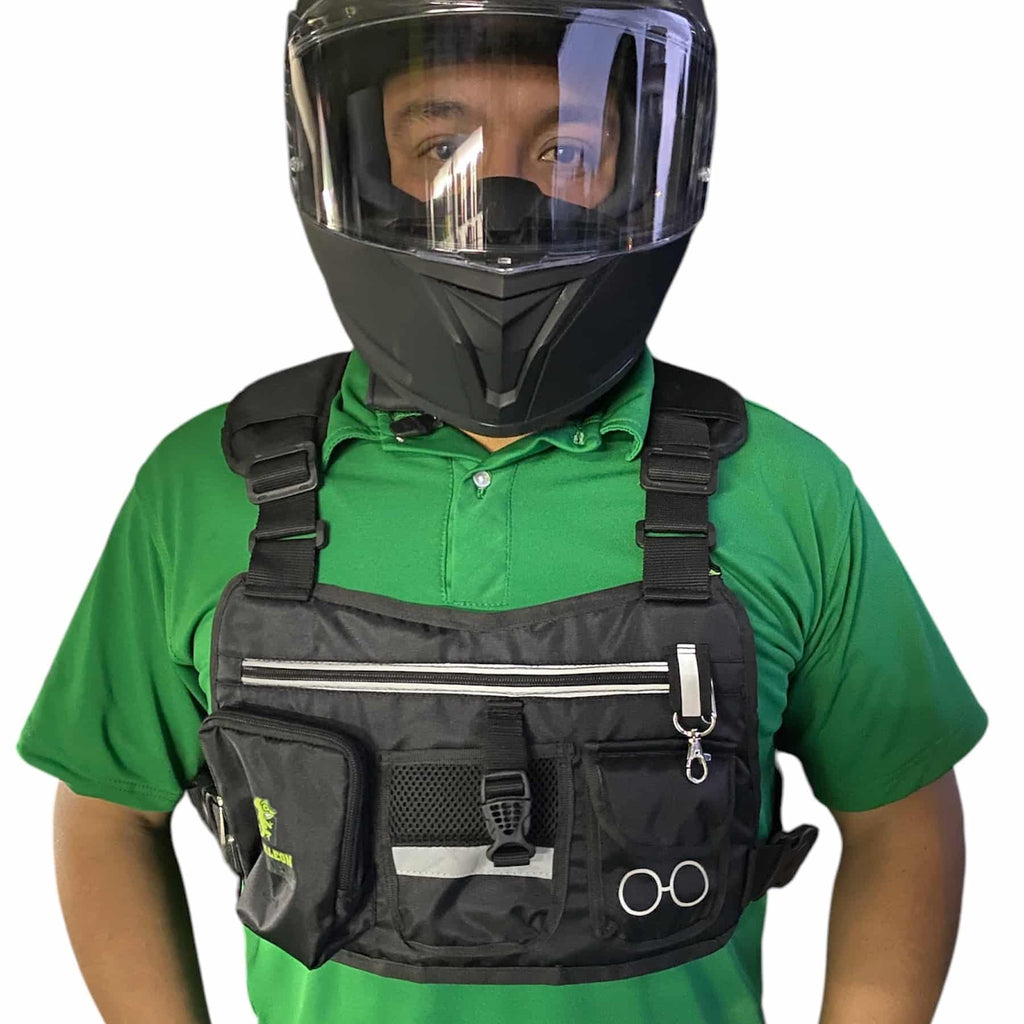 Pechera Stunt Negro - Graba tus recorridos en moto