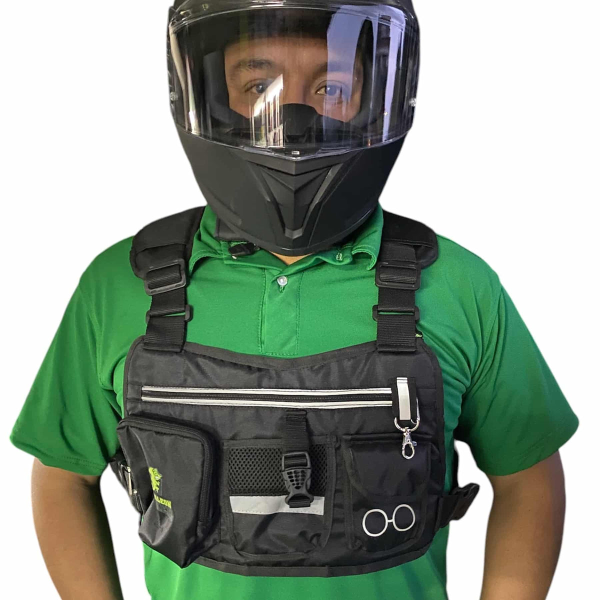 Pechera Stunt Negro - Graba tus recorridos en moto