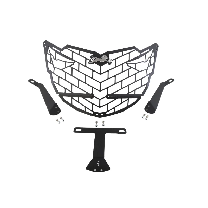 Protector de Farola TVS APACHE 180-160 2V RTR + 3D Cromo Negro - MotorLujos 