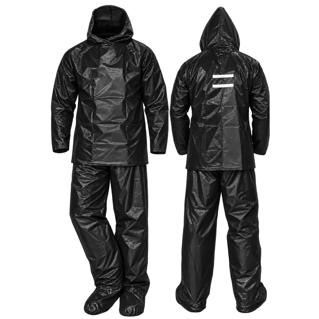 traje impermeable de bolsillo-plastico-NEGRO-talla (2XL)