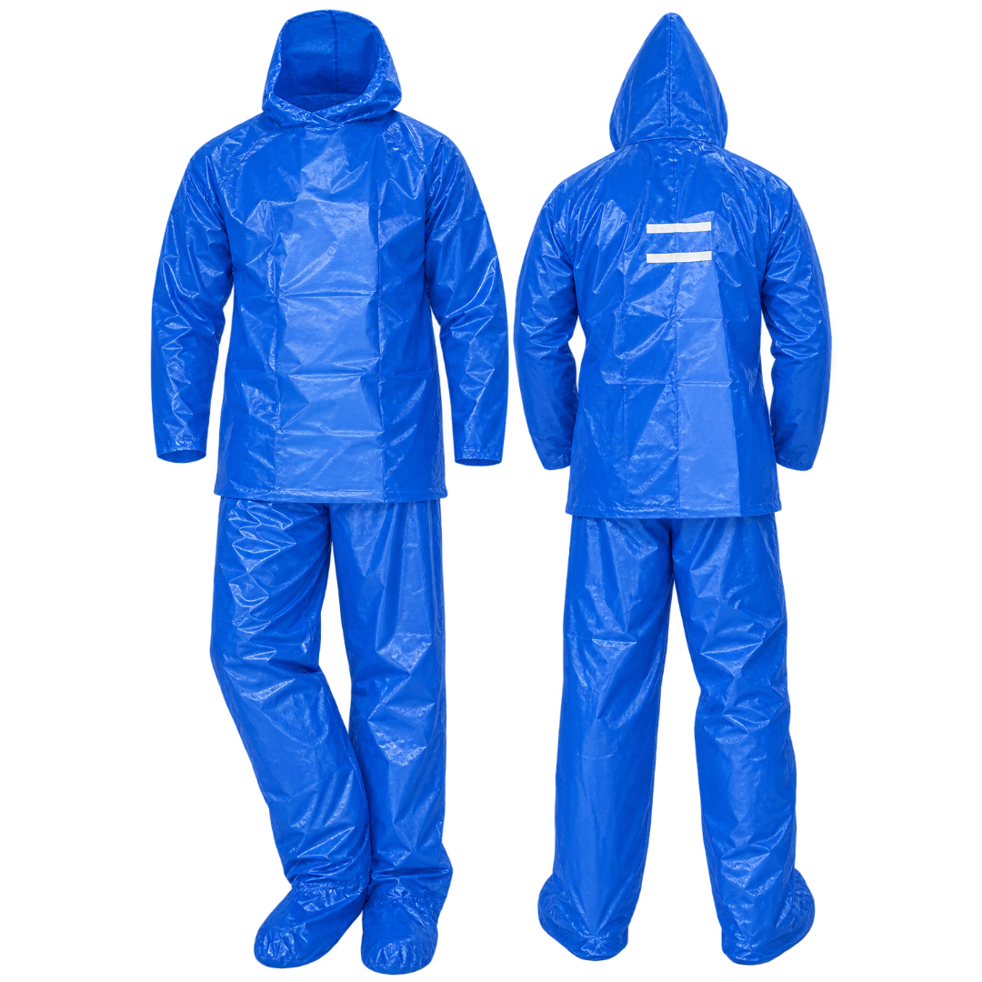 traje impermeable de bolsillo-plastico-AZUL-talla (M)