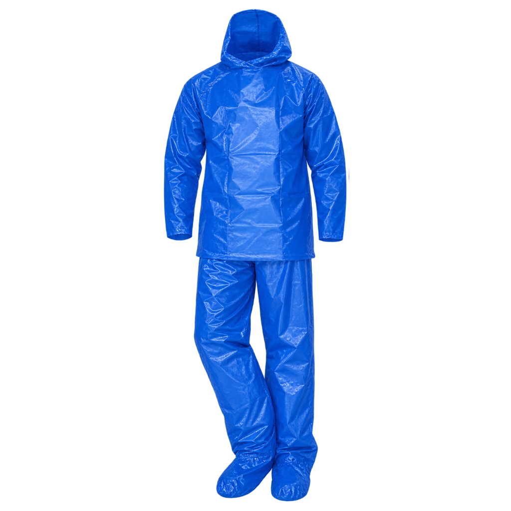 traje impermeable de bolsillo-plastico-AZUL-talla (M)