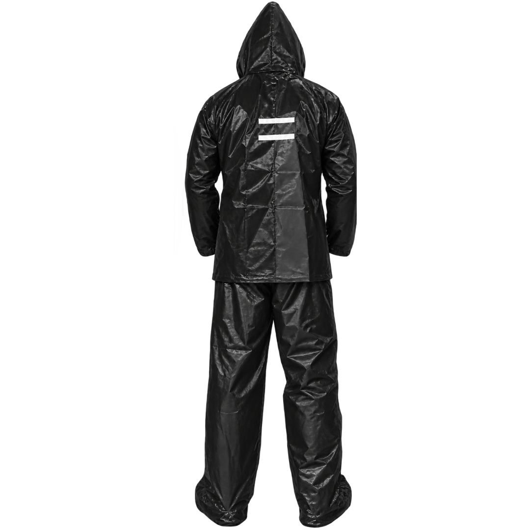 traje impermeable de bolsillo-plastico-negro-talla (L)