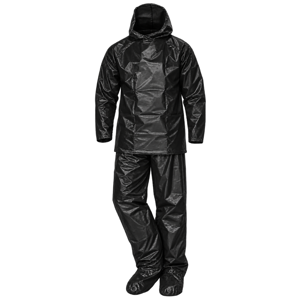 traje impermeable de bolsillo-plastico-negro-talla (M)