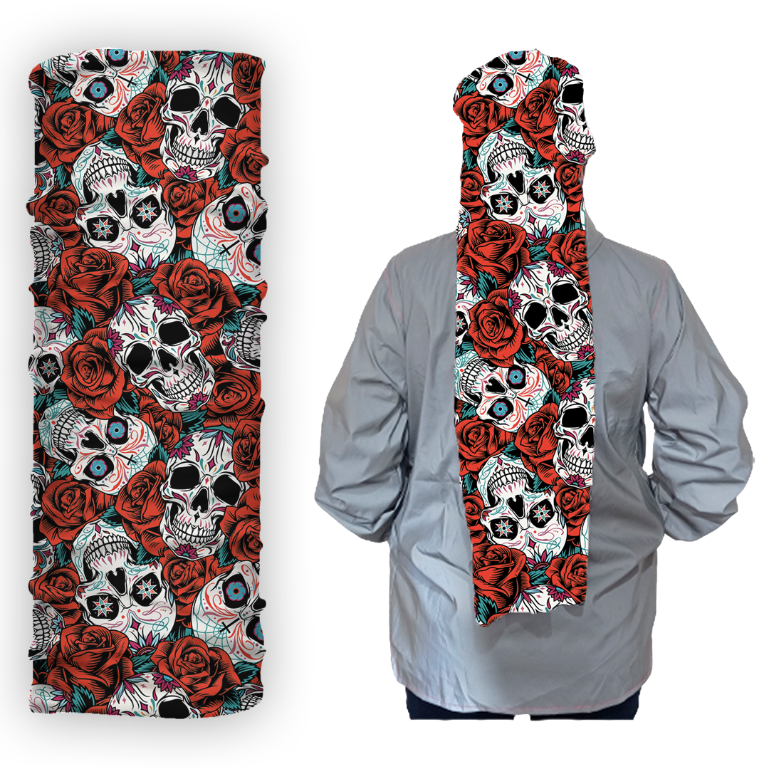 Cuello 1028 Calaveras con Rosas Rojas Imagen principal del producto