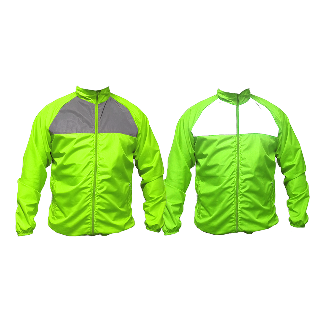 Chaqueta Altair Verde Neon - Rompevientos Cuello Alto Reflectiva