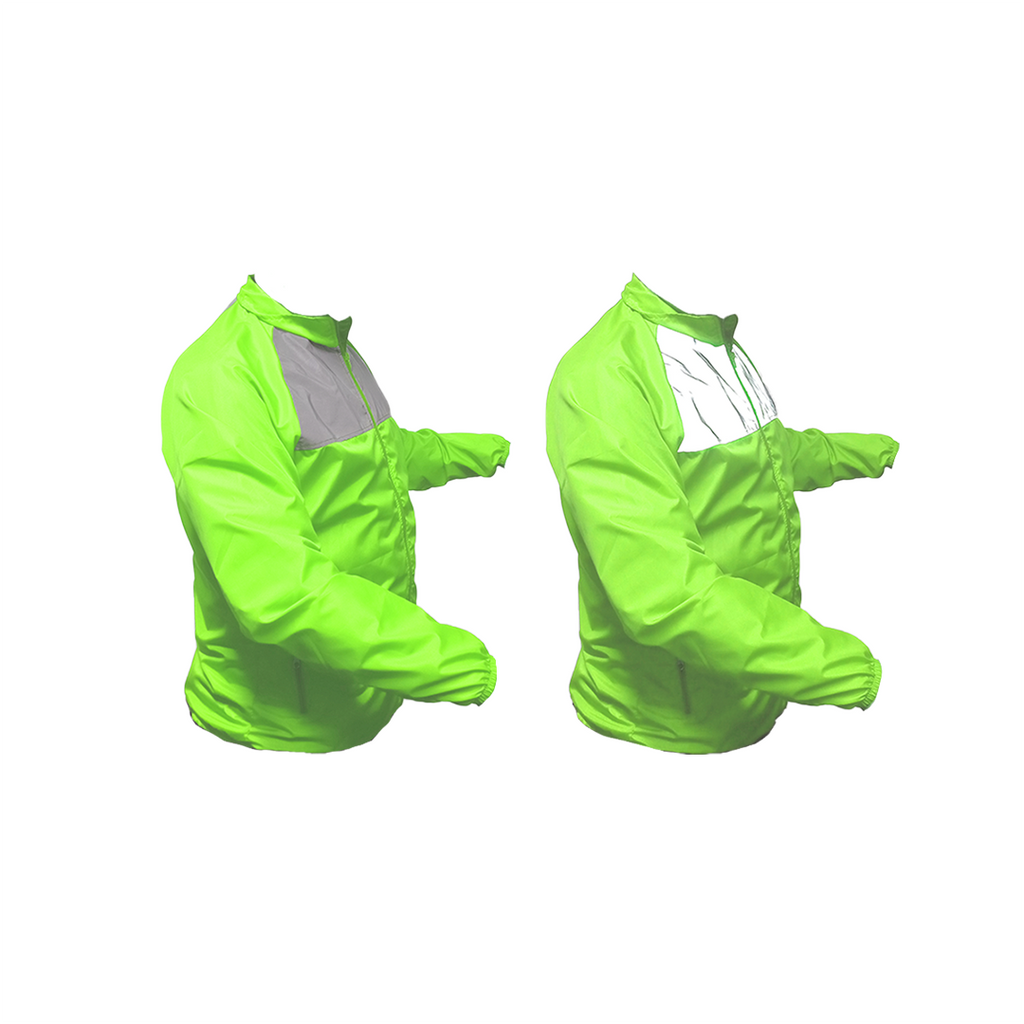 Chaqueta Altair Verde Neon - Rompevientos Cuello Alto Reflectiva