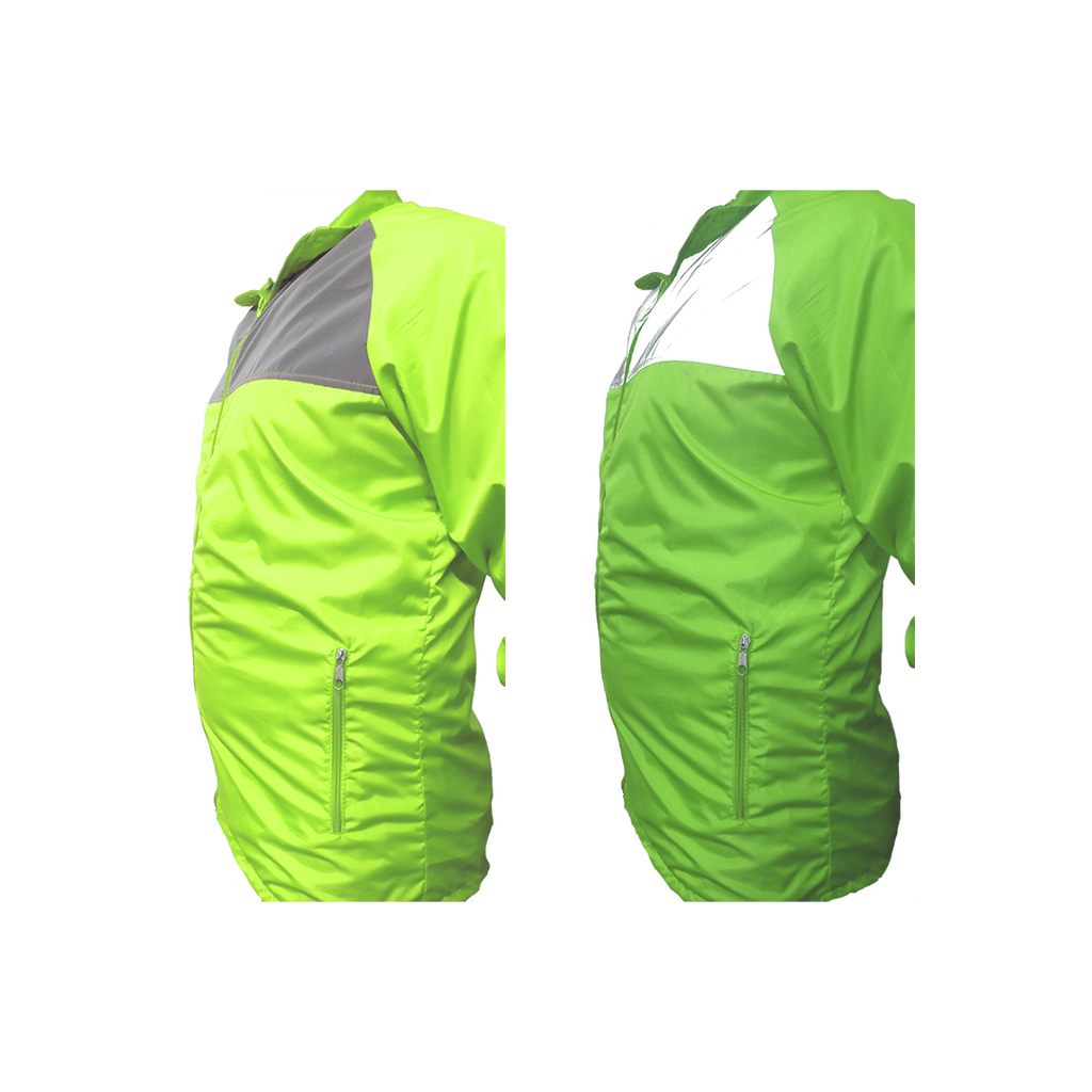 Chaqueta Altair Verde Neon - Rompevientos Cuello Alto Reflectiva