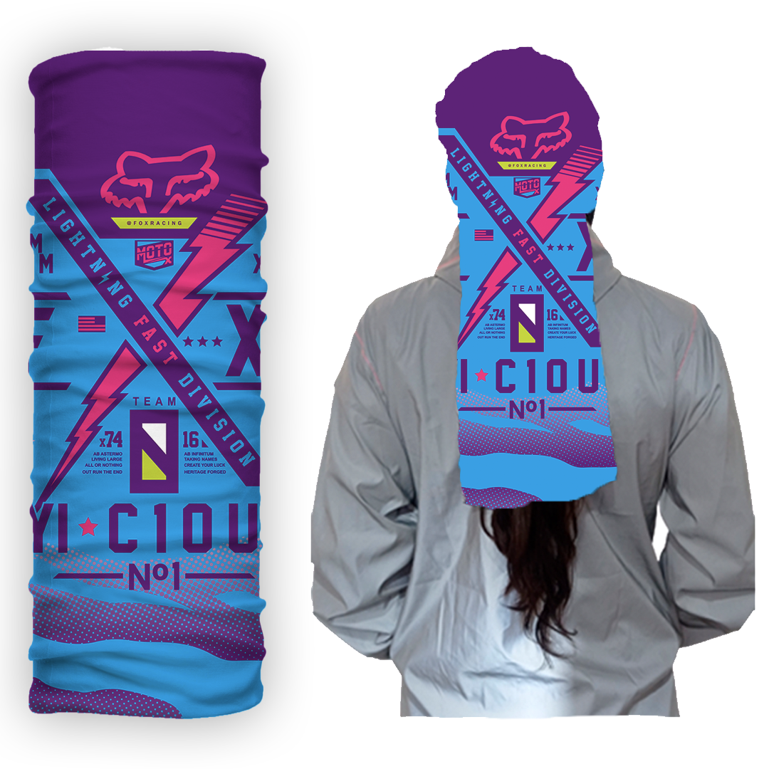 Cuello 1014 Fox Vicious Azul Y Morado