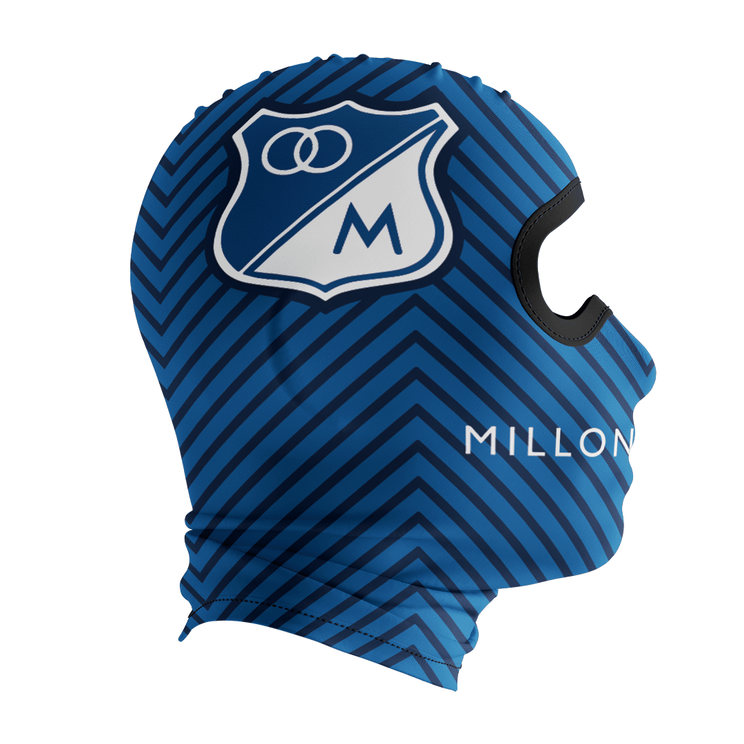 Balaclava licrada 1401 Millonarios Con Logos Laterales