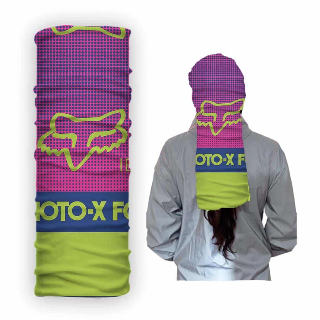 Cuello 1032 Moto X Fox Verde con Rosado