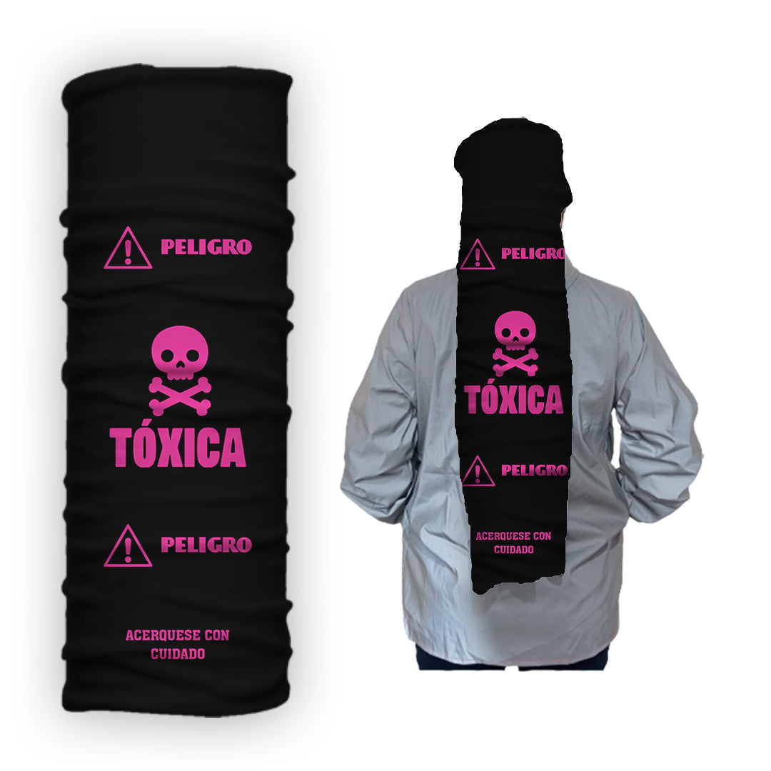 Cuello 1426 Toxica Calavera Letras Rosada