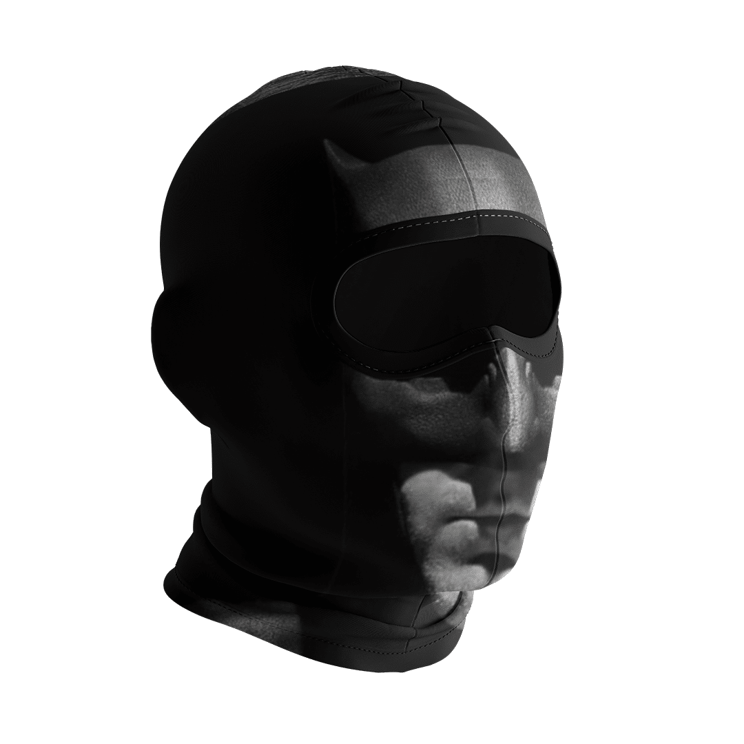 Balaclava licrada 1419 Batman Rostro Letra Amarilla