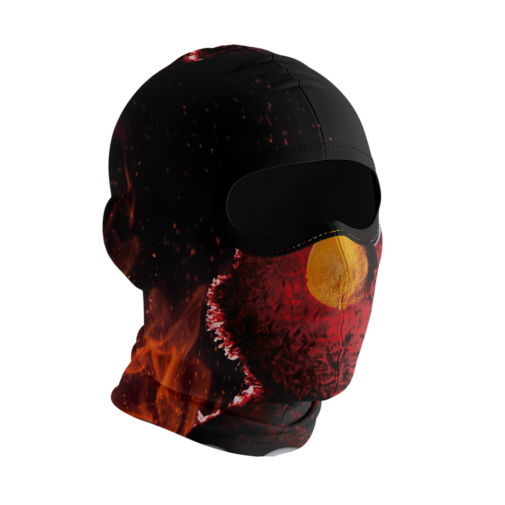 Balaclava licrada 1430 Elmo Com Llamas De Fondo