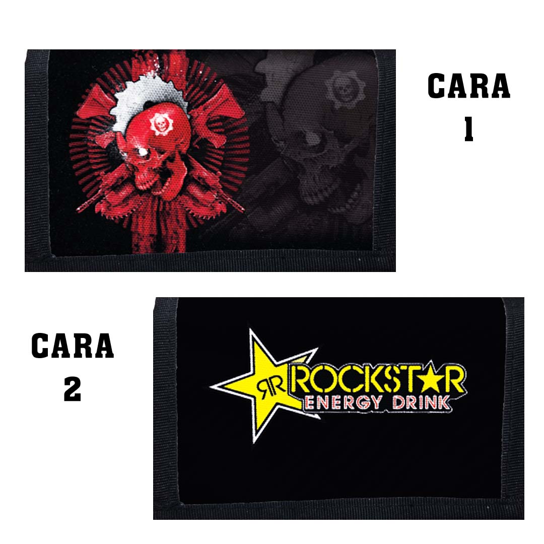 Portadocumentos Textil 2 Servicios - 1370 - Rockstar Calavera Roja