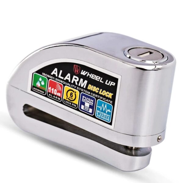 Candado Con Alarma Plateado - Pesado