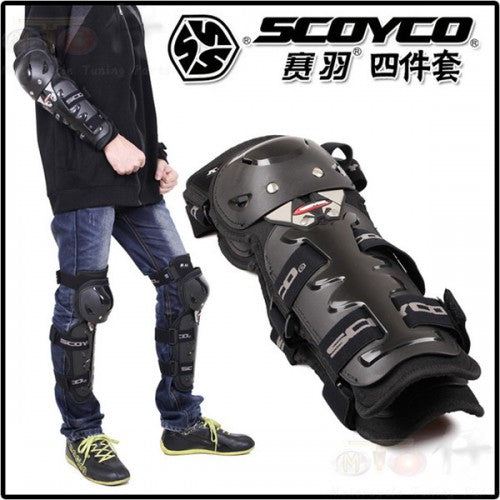 Kit de Protección Rodilleras Coderas Scoyco K11H11 Motociclista
