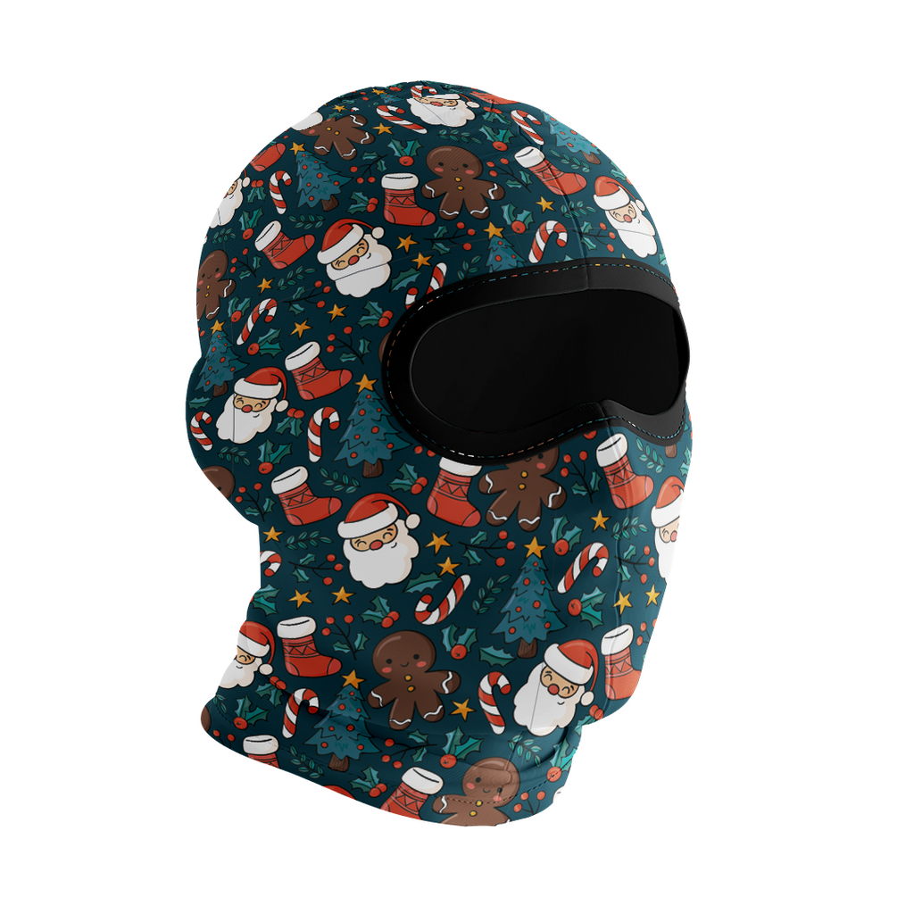 Balaclava licrada 1266 Pattern Navidad Fondo Verde