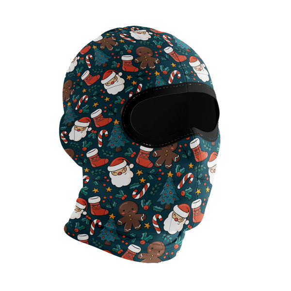 Balaclava licrada 1266 Pattern Navidad Fondo Verde
