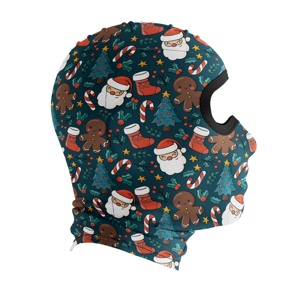 Balaclava licrada 1266 Pattern Navidad Fondo Verde