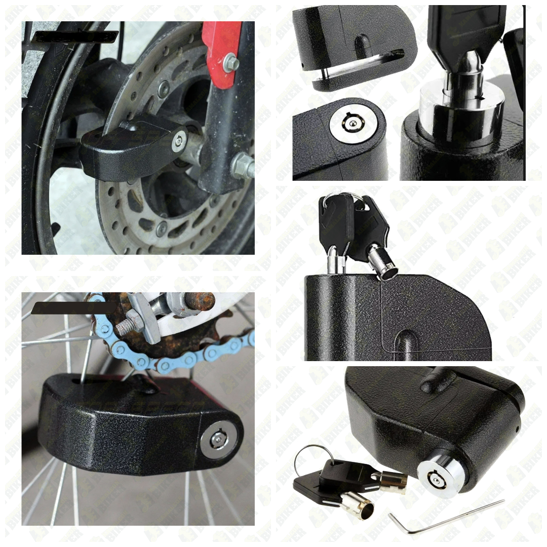 DEDC Candado de disco para motocicleta con alarma, antirrobo, bloqueo de  disco de freno de seguridad para motocicletas, bicicleta, scooter (sonido  de